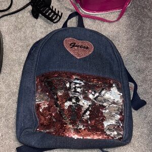 Guess Blue and Pink Sequin Backpack